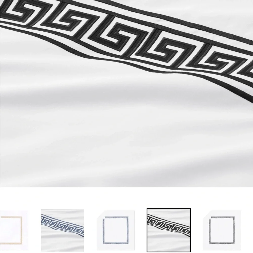 Chambers® Greek Key Euro Sham - 26 x 26 BRAND NEW - Black & White